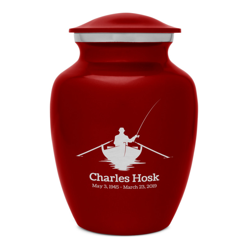 Fisherman Boat Sharing Urn - Ruby Red