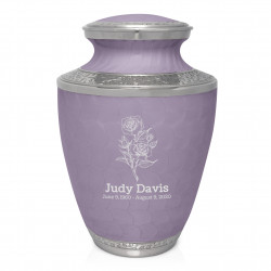 Roses Cremation Urn - Regal Purple