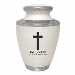 Cross Cremation Urn - Radiant White