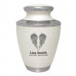 Angel Wings Cremation Urn - Radiant White