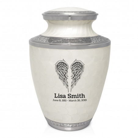 Angel Wings Cremation Urn - Radiant White