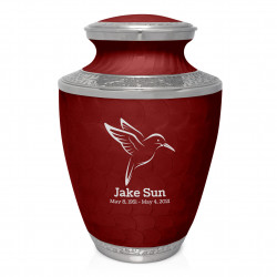 Hummingbird Cremation Urn - Rose Red