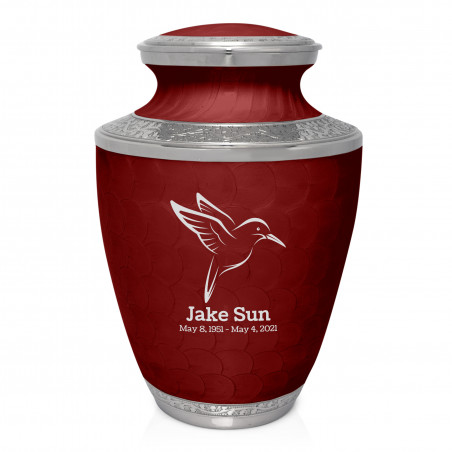 Hummingbird Cremation Urn - Rose Red