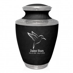 Hummingbird Cremation Urn - Ebony Black