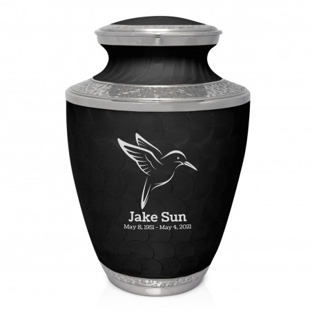 Hummingbird Cremation Urn - Ebony Black
