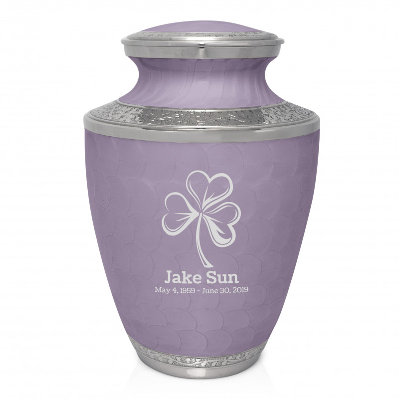 Shamrock Cremation Urn - Regal Purple