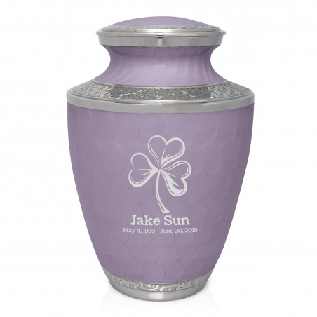 Shamrock Cremation Urn - Regal Purple