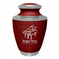 Piano Cremation Urn - Rose Red