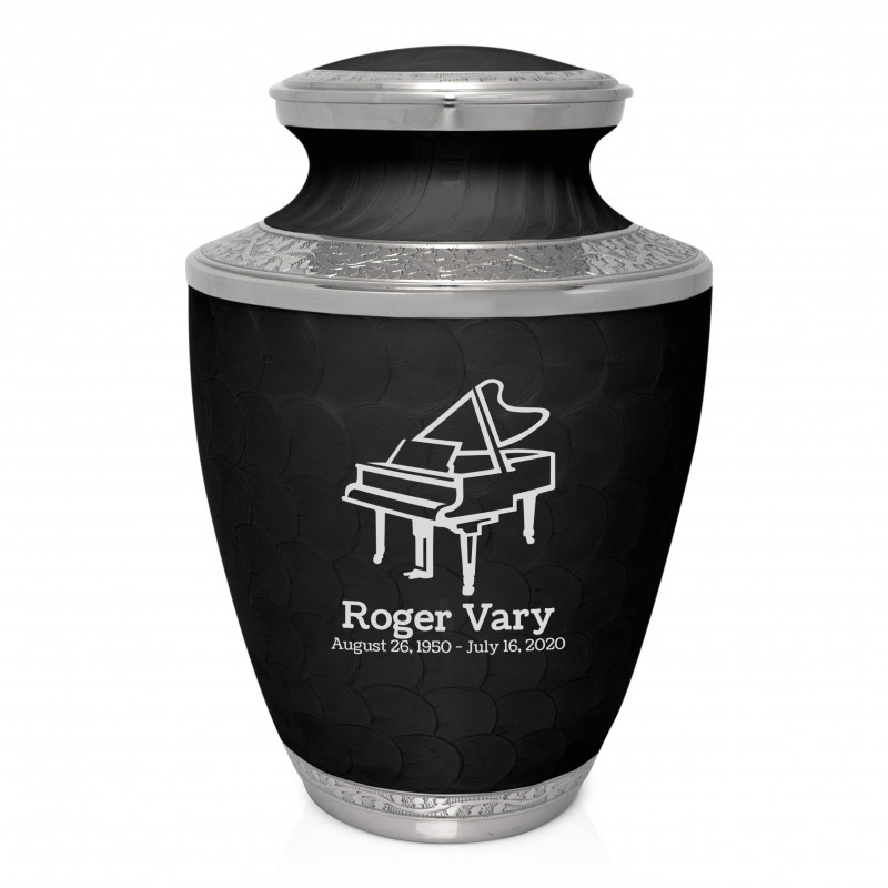 Piano Cremation Urn - Ebony Black