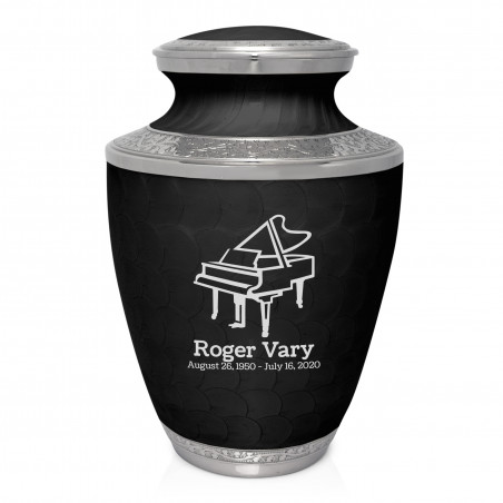 Piano Cremation Urn - Ebony Black
