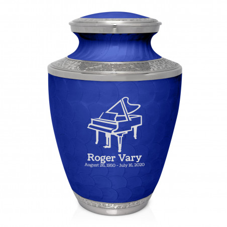 Piano Cremation Urn - Royal Blue