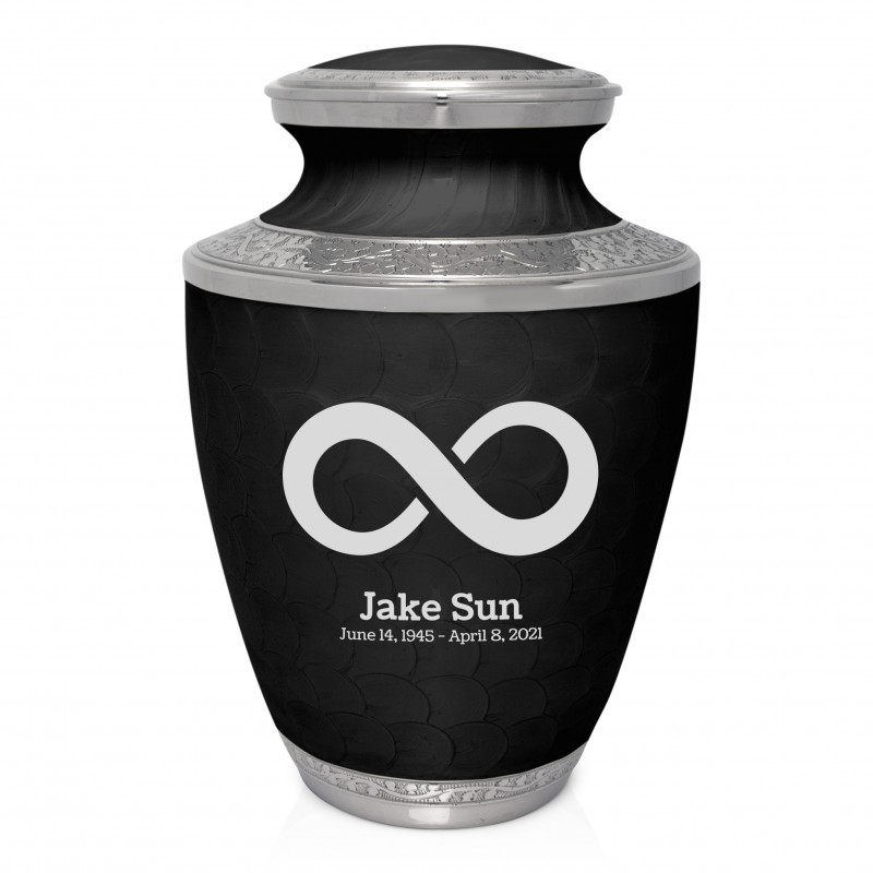 Infinity Cremation Urn - Ebony Black