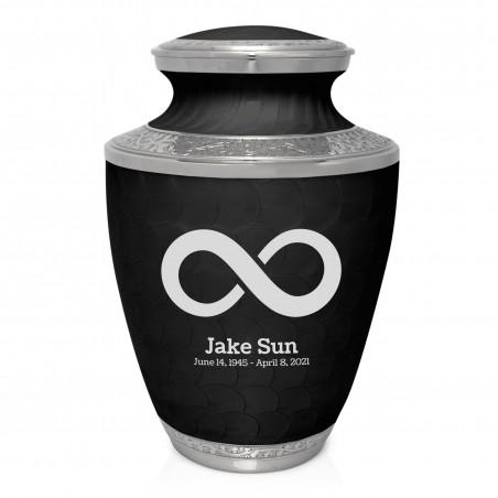 Infinity Cremation Urn - Ebony Black