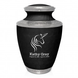 Unicorn Cremation Urn - Ebony Black