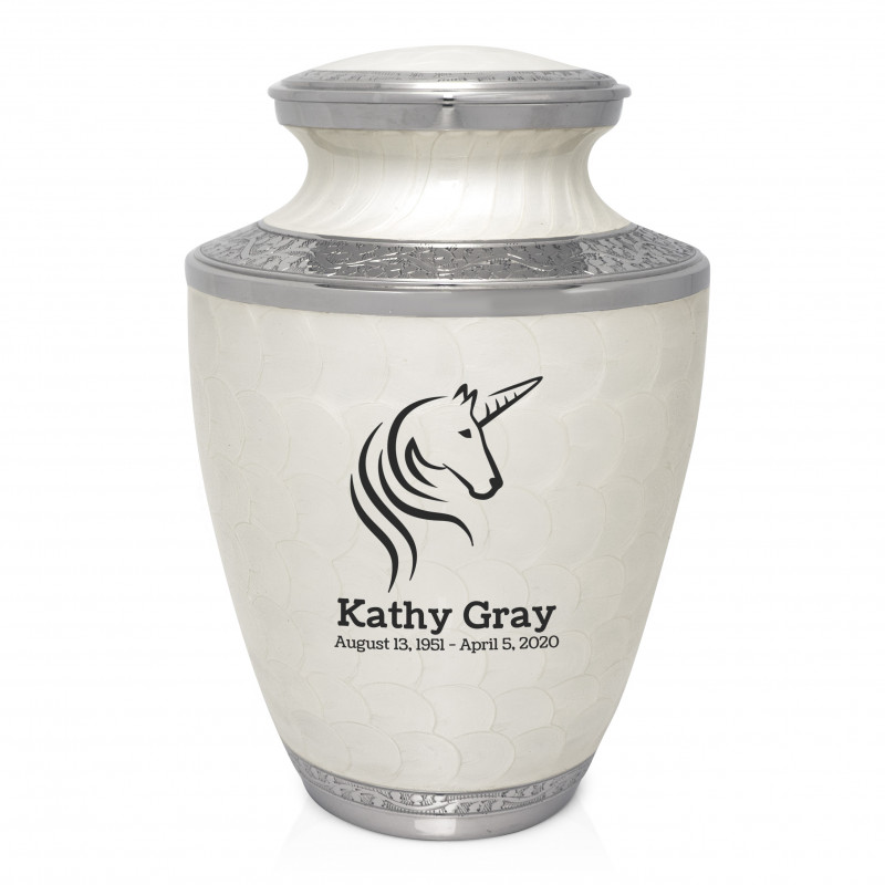 Unicorn Cremation Urn - Radiant White