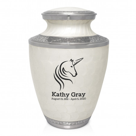Unicorn Cremation Urn - Radiant White