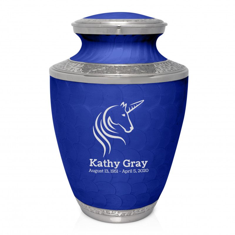 Unicorn Cremation Urn - Royal Blue
