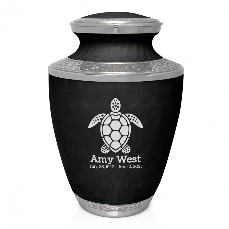 Sea Turtle Cremation Urn - Ebony Black
