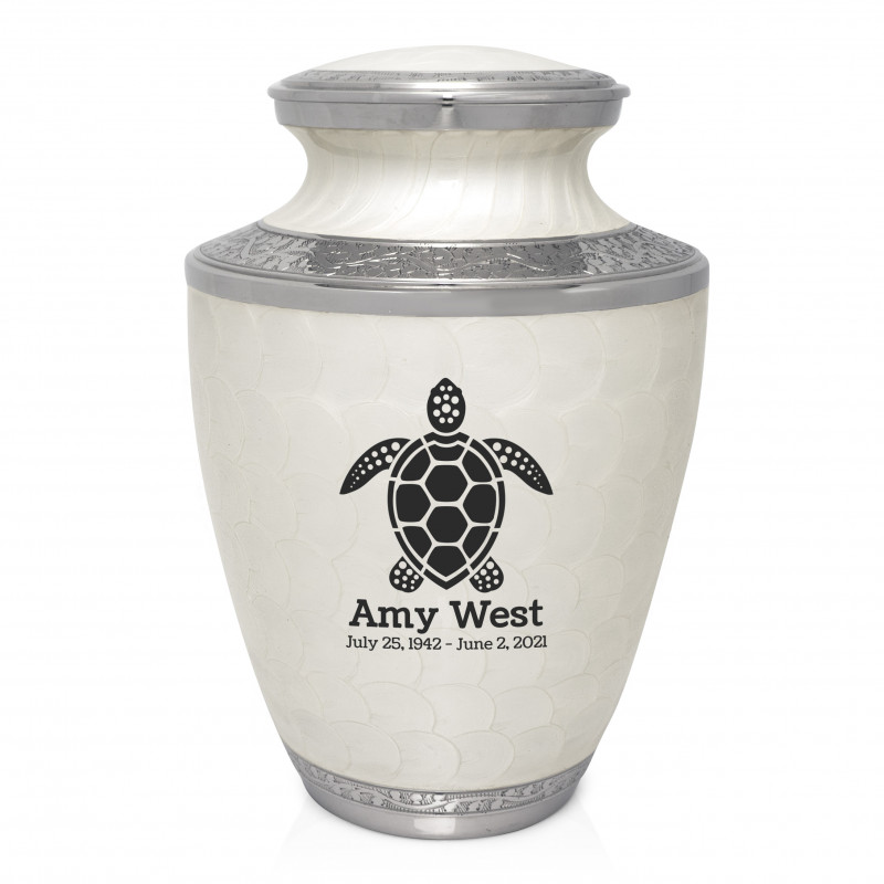 Sea Turtle Cremation Urn - Radiant White