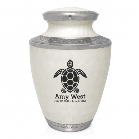 Sea Turtle Cremation Urn - Radiant White