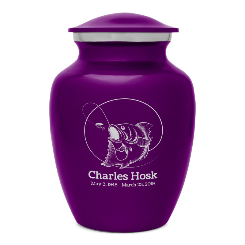 Lure Hit Fishing Sharing Urn - Purple Luster