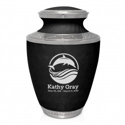 Dolphin Cremation Urn - Ebony Black