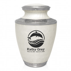 Dolphin Cremation Urn - Radiant White