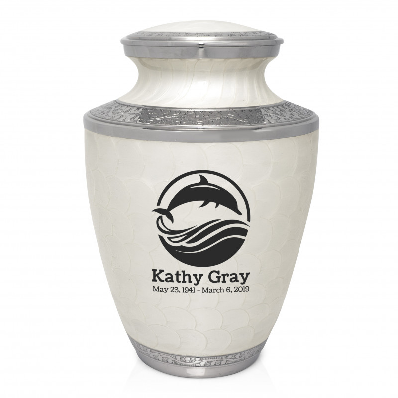 Dolphin Cremation Urn - Radiant White