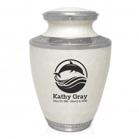 Dolphin Cremation Urn - Radiant White