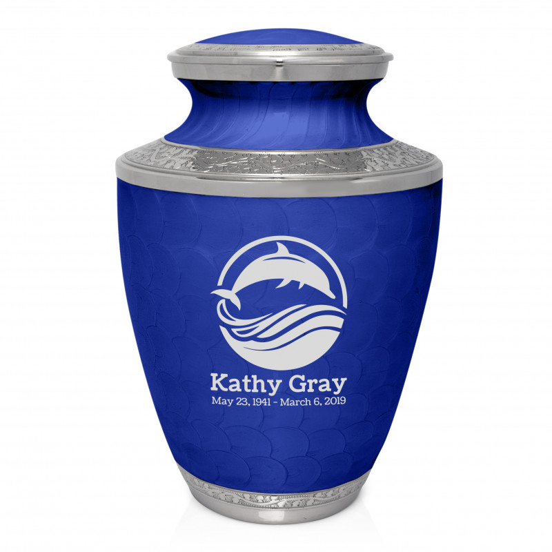 Dolphin Cremation Urn - Royal Blue