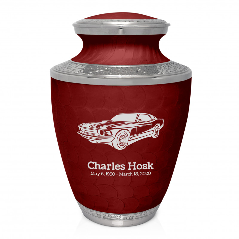 Muscle Car Cremation Urn - Rose Red