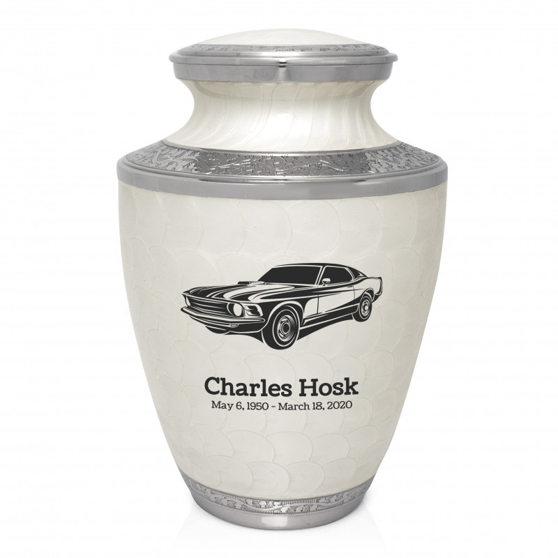 Muscle Car Cremation Urn - Radiant White