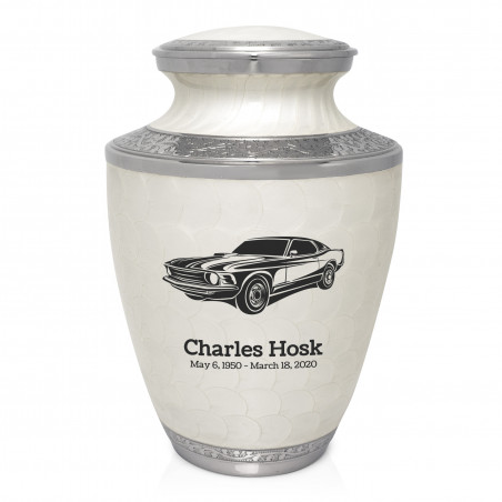 Muscle Car Cremation Urn - Radiant White