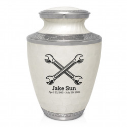 Mechanic Wrench Cremation Urn - Radiant White