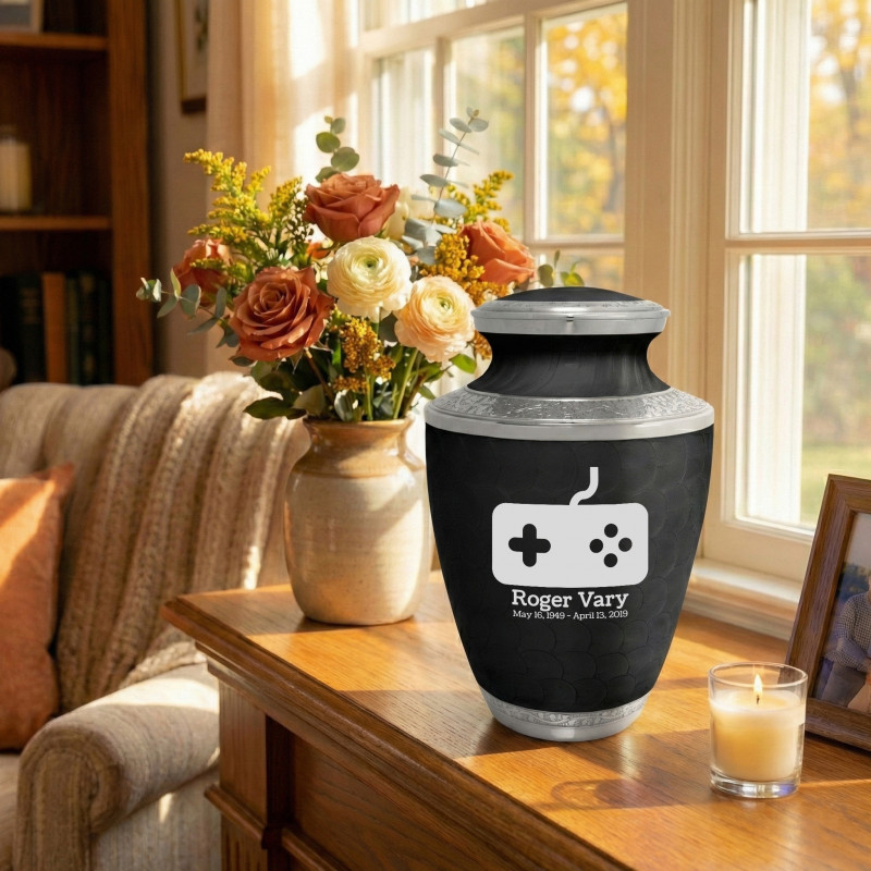 Gaming Cremation Urn - Ebony Black