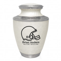 Football Helmet Cremation Urn - Radiant White
