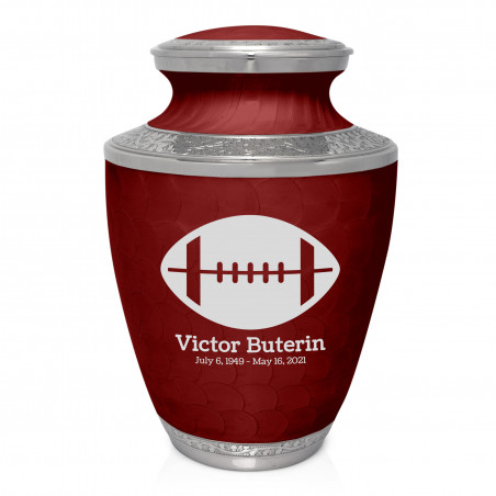 Football Cremation Urn - Rose Red