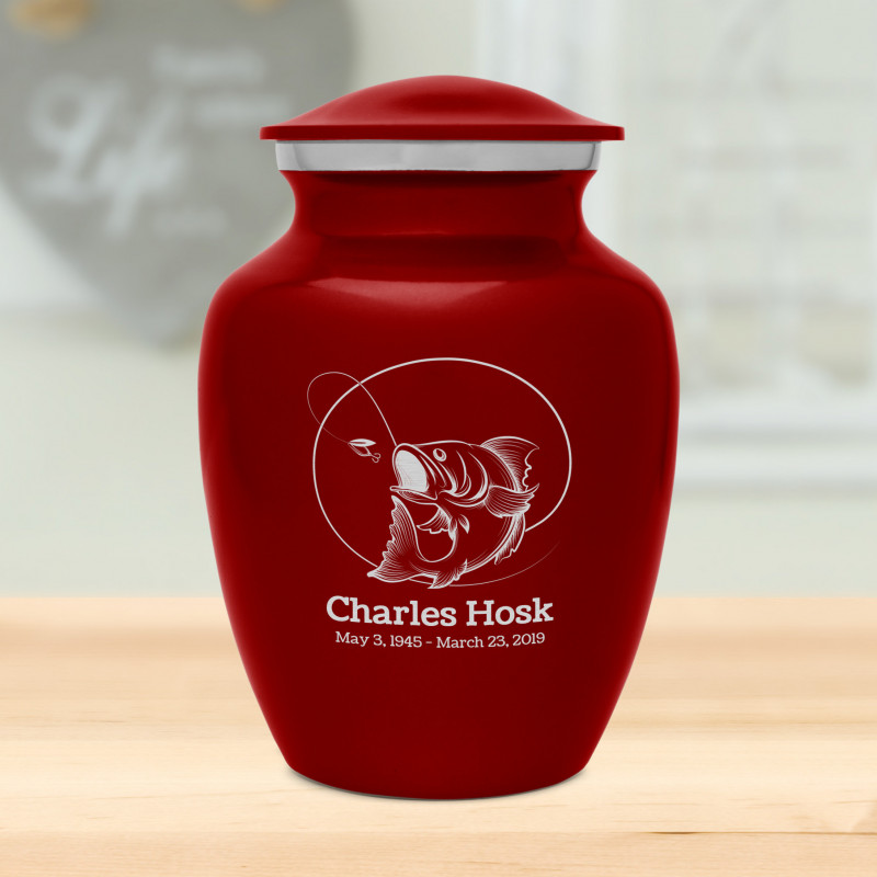 Lure Hit Fishing Sharing Urn - Ruby Red
