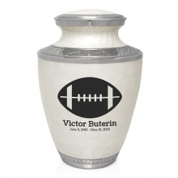 Football Cremation Urn - Radiant White