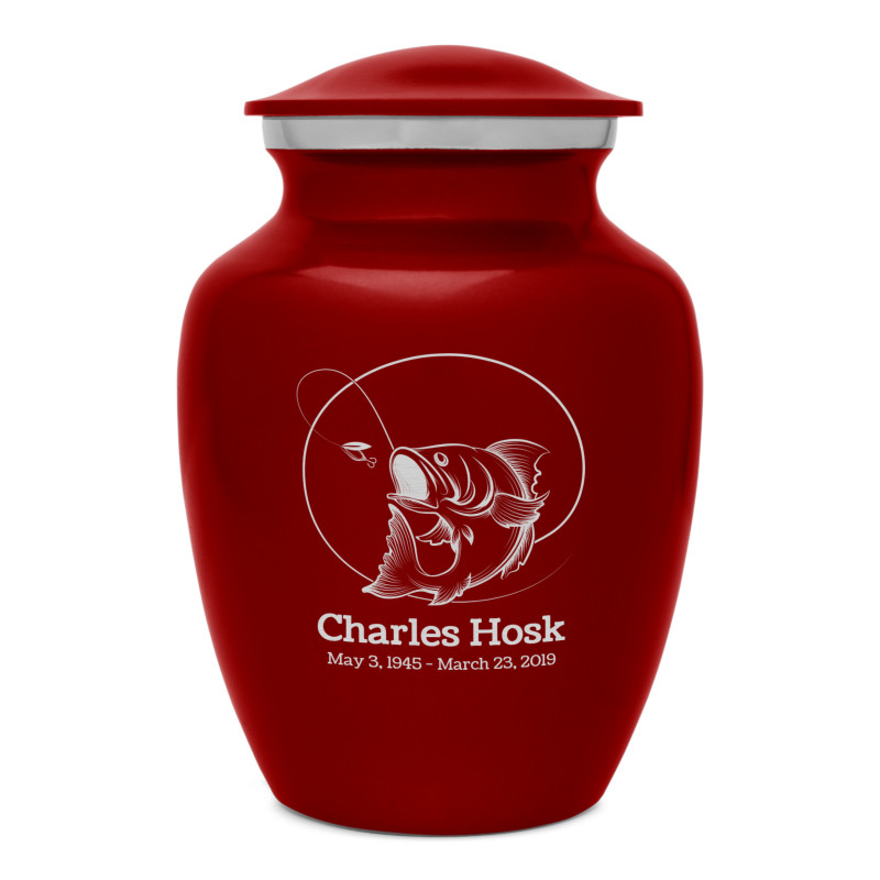 Lure Hit Fishing Sharing Urn - Ruby Red