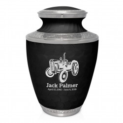 Classic Tractor Cremation Urn - Ebony Black