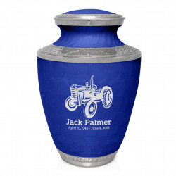 Classic Tractor Cremation Urn - Royal Blue