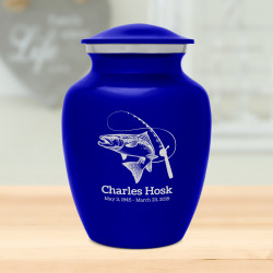 Salmon Fishing Sharing Urn - Midnight Blue
