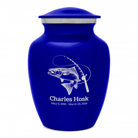 Salmon Fishing Sharing Urn - Midnight Blue