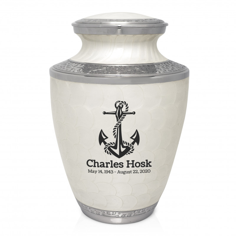 Anchor Cremation Urn - Radiant White