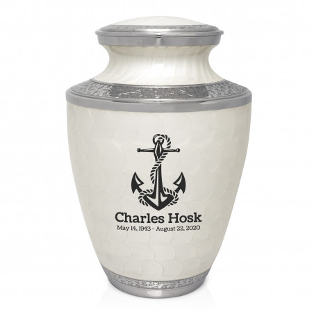 Anchor Cremation Urn - Radiant White
