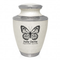 Butterfly Cremation Urn - Radiant White