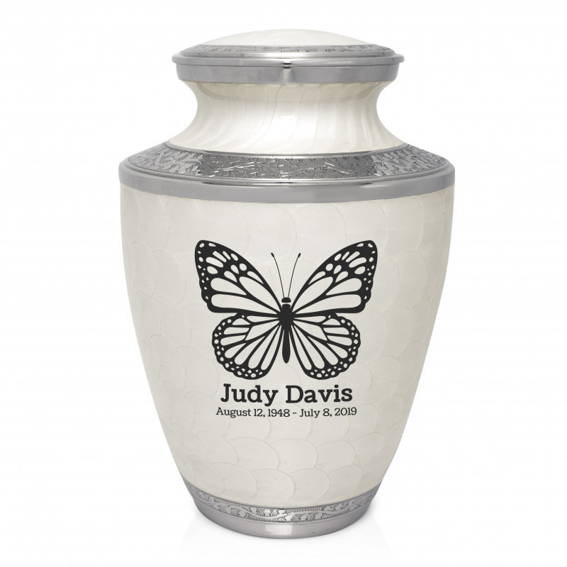 Butterfly Cremation Urn - Radiant White