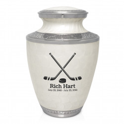 Hockey Cremation Urn - Radiant White