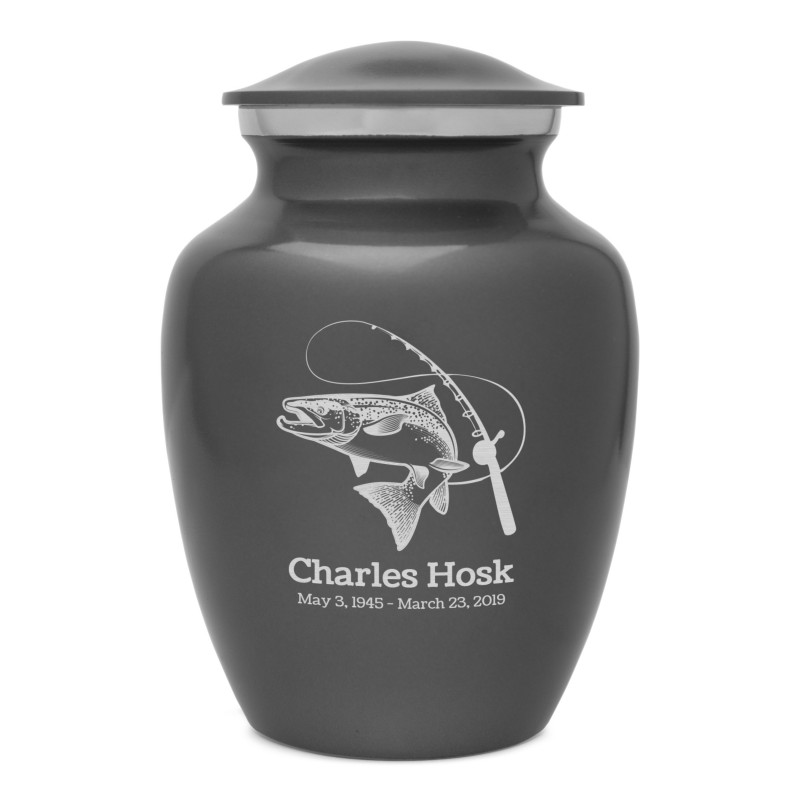 Salmon Fishing Sharing Urn - Gunmetal Gray